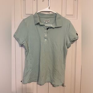 dover saddle Ridding Top Women’s Sz L Blue Equestrian Polo Cotton‎